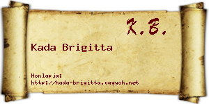 Kada Brigitta névjegykártya